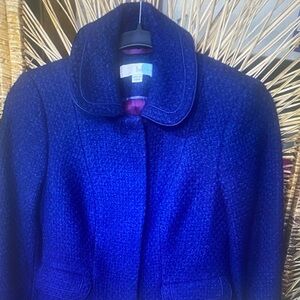 Boden Women's Textured Blazer Jacket in Royal Blue